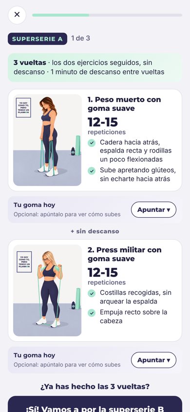 Una superserie en la app, con los avatares